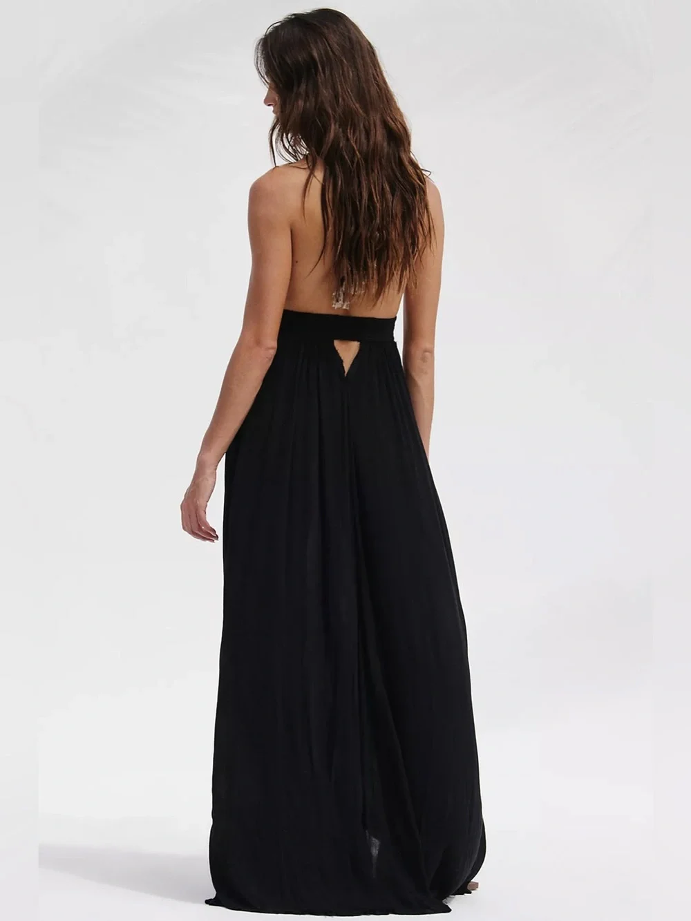 Free People Black Backless Halter Maxi Dress - Picture 4 of 11